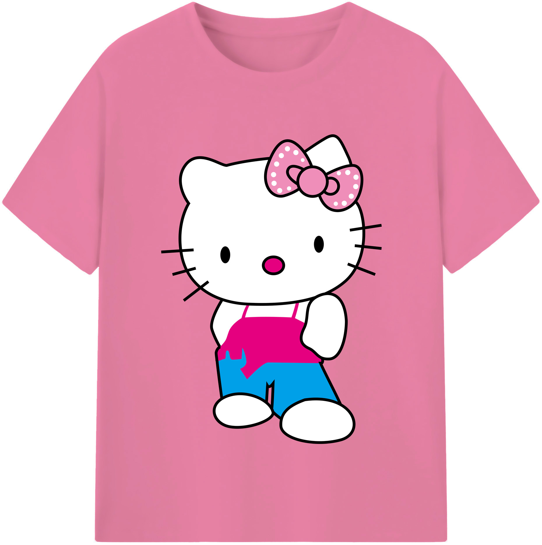 （画像用） Hello Kitty ハローキティ 綿100％半袖Tシャツ（フロントプリント）